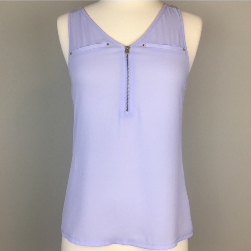 Express | 1/2 Zip Light Purple Tank